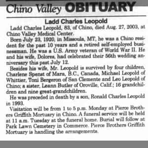 Obituary for Va Uey Ladd